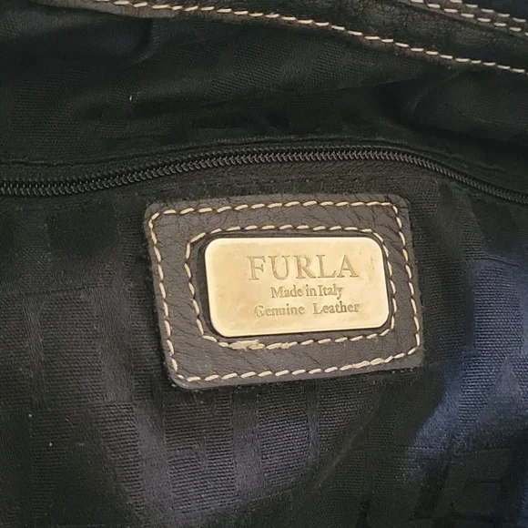 Furla Black Leather Hobo Shoulder Bag